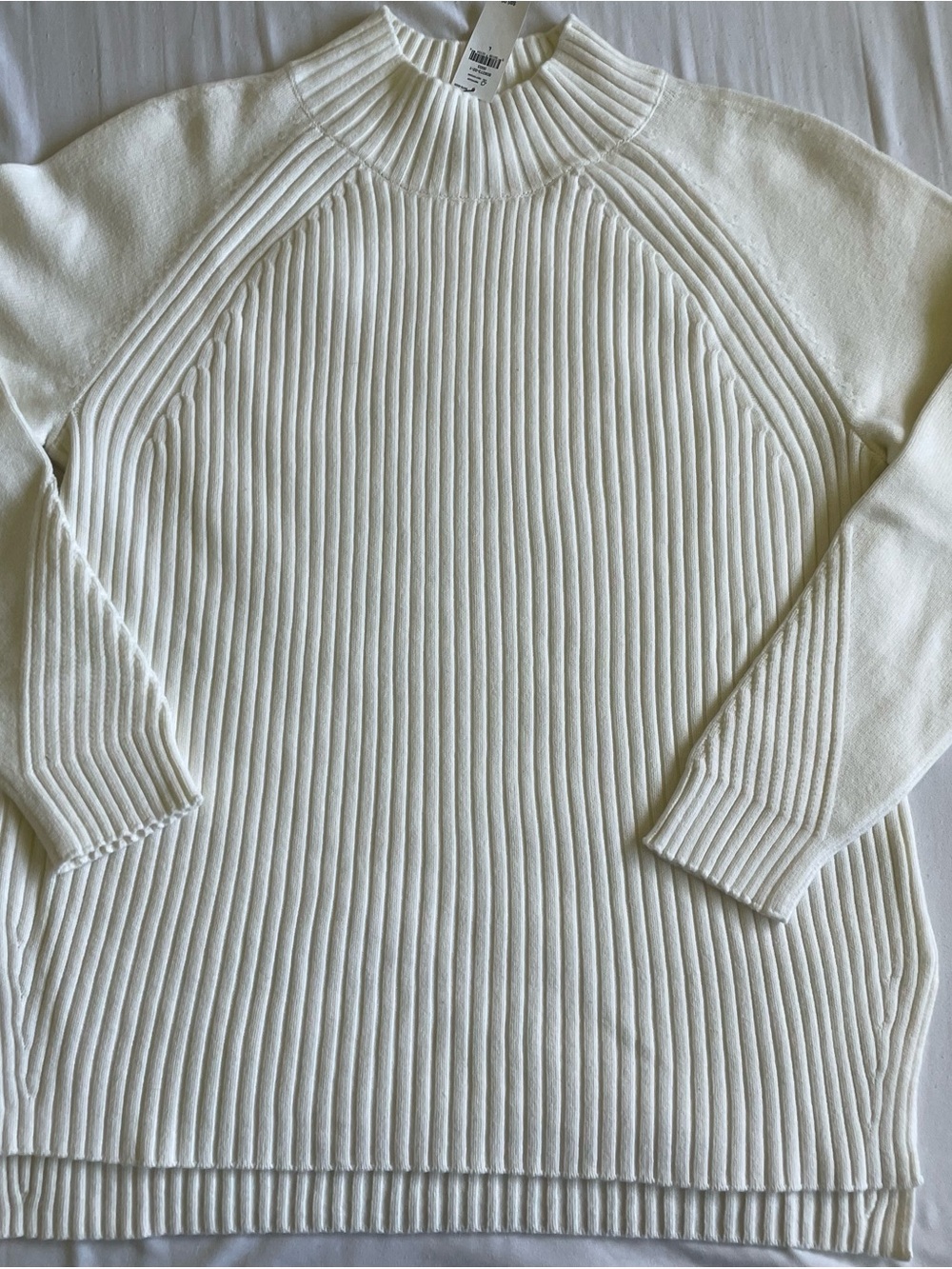 Banana Republic Men’s Ivory/Bone Ribbed Mock-Neck Sweater